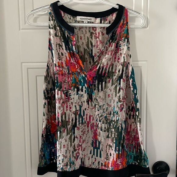 Elizabeth and James Sleeveless Floral Silk Blouse - Picture 1 of 4